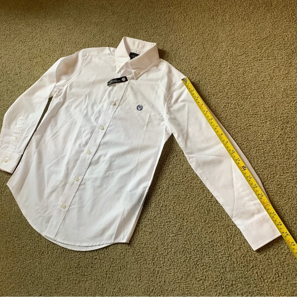Lauren Ralph Lauren Boy's 10 White Cotton Oxford Solid Dress Shirt NWOT - Picture 5 of 10